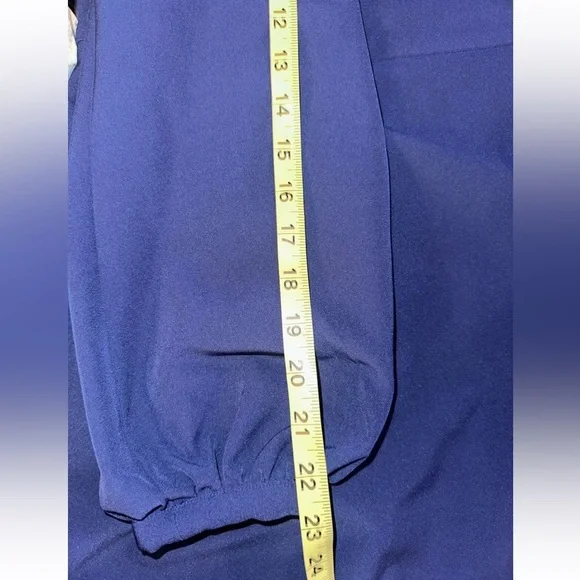 NWT KAY UNGER Sz 4 Navy Long Balloon Sleeve Full-Length Formal Sheath Dress - Picture 15 of 16